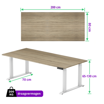 E-motion elektrisch zit-sta bureau 200x80 NPR