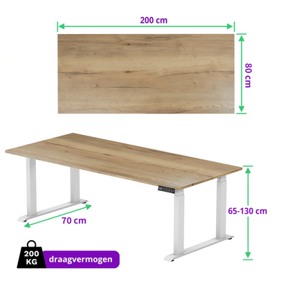 E-motion elektrisch zit-sta bureau 200x80 NPR