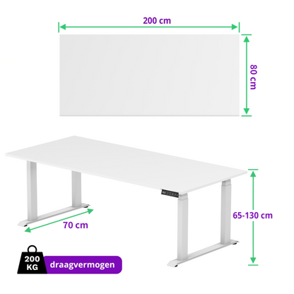 E-motion elektrisch zit-sta bureau 200x80 NPR