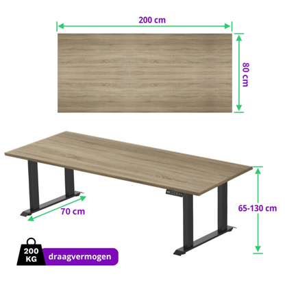 E-motion elektrisch zit-sta bureau 200x80 NPR