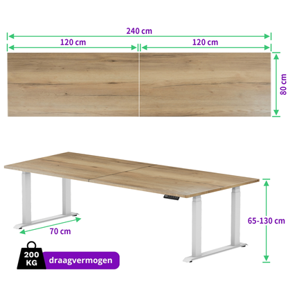 E-motion elektrisch zit-sta bureau 240x80 NPR