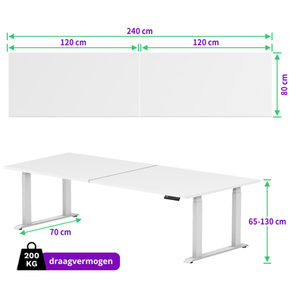 E-motion elektrisch zit-sta bureau 240x80 NPR