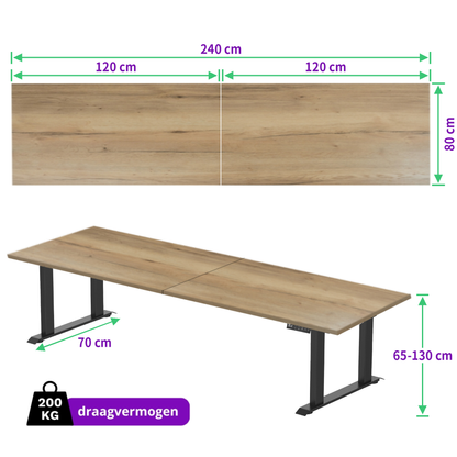 E-motion elektrisch zit-sta bureau 240x80 NPR