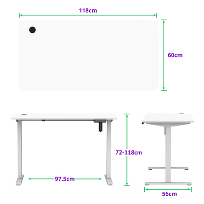 E-sense elektrisch zit-sta bureau 118×60