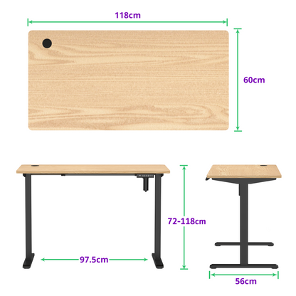 E-sense elektrisch zit-sta bureau 118×60