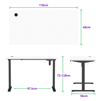 E-sense elektrisch zit-sta bureau 118×60