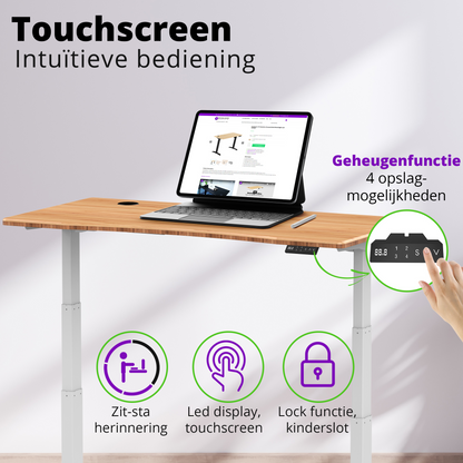 E-dual elektrisch zit-sta bureau 140x70