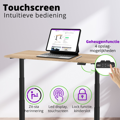 E-dual elektrisch zit-sta bureau 140x70