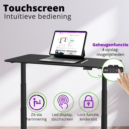 E-dual elektrisch zit-sta bureau 140x70