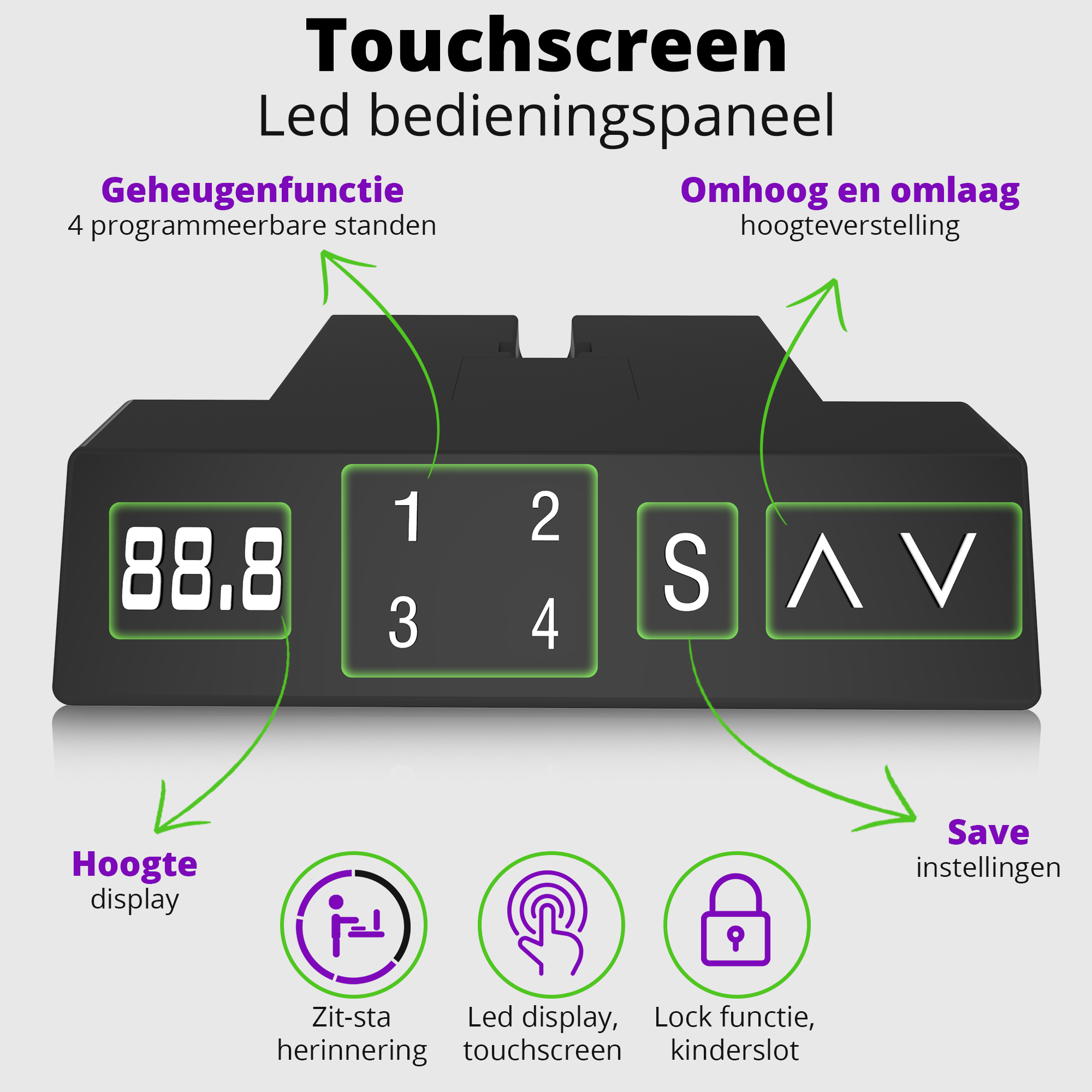 E-base elektrisch verstelbaar onderstel