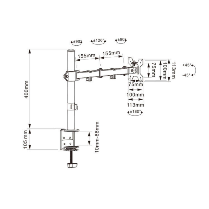 Monitor arm