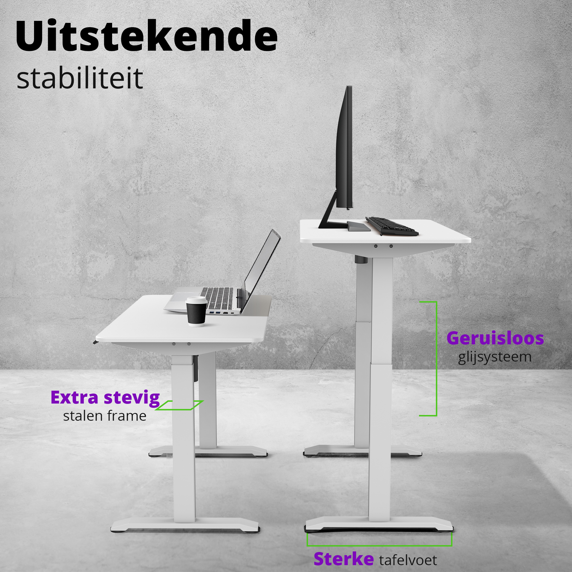 E-balance elektrisch zit-sta bureau 118×60