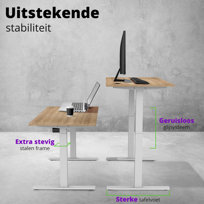 E-base elektrisch zit-sta bureau 140x70