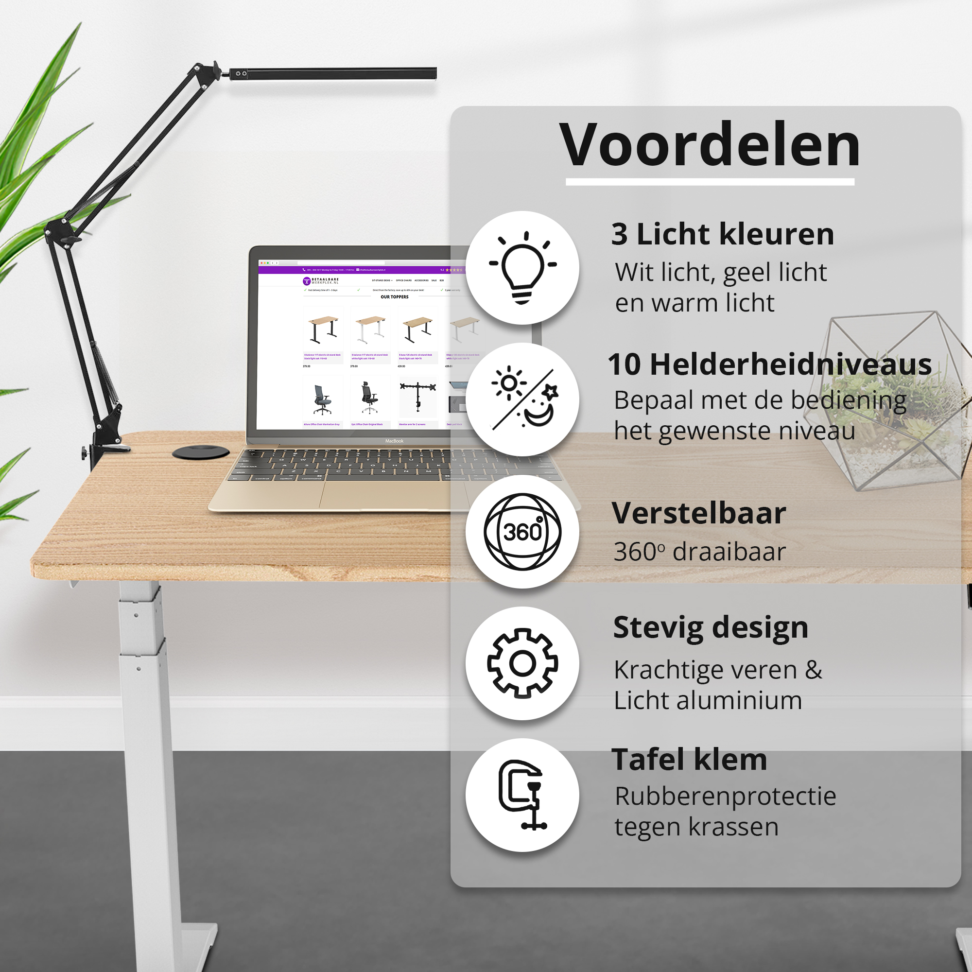 LED Bureaulamp met klem