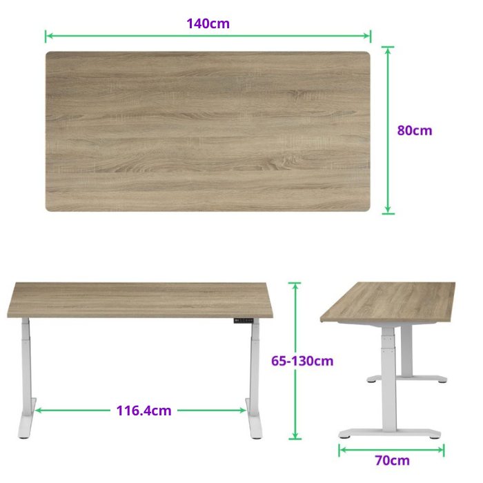 E-dual elektrisch zit-sta bureau 140x80 NPR